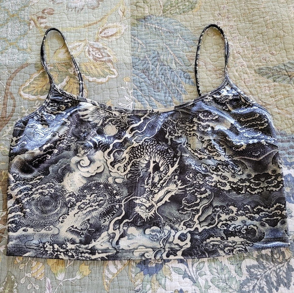 Bear Dance | Dragon Ocean Wave Crop Top - Picture 1 of 6